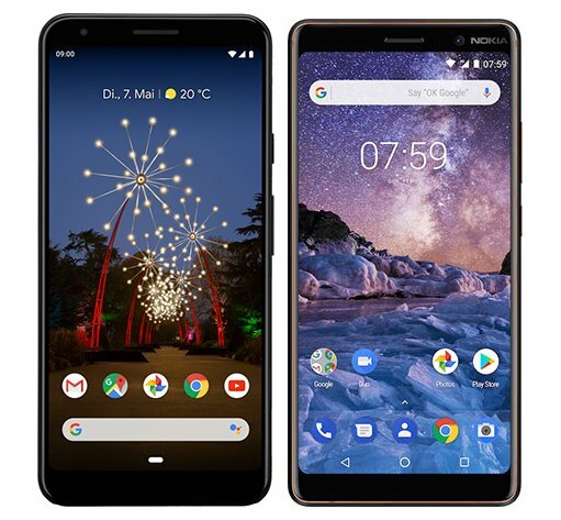 Smartphonevergleich: Google pixel 3a xl oder Nokia 7 plus