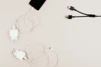 Kompaktes Multiport-Ladegerät mit mehreren USB-Anschlüssen auf neutralem Untergrund