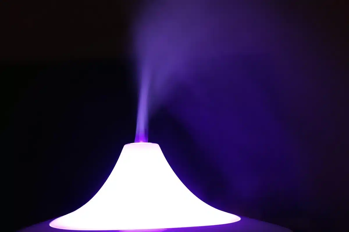Kompaktes LED‑Panel auf leichtem Stativ mit Diffusor und anonymen Händen